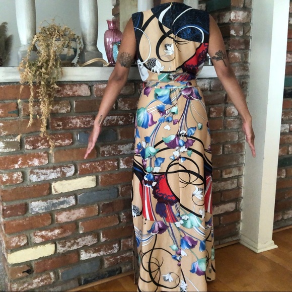 SOLD Vintage 1970s Hippie Boho Floral Dress by Mis Tique of California - Picture 2 of 9